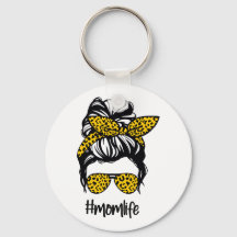 Messy Bun momlife Yellow Leopard