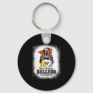 Messy bun mum of both baseball softball busyMessy Key Ring