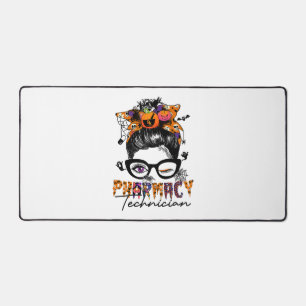 Messy Bun Pharmacy Technician Halloween Party Desk Mat