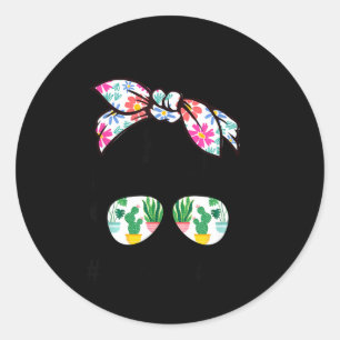 Messy bun plant mama mom life plants &amp; flowers classic round sticker