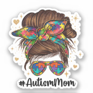 Messy Bun Proud Autism Mum