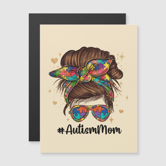 Messy Bun Proud Autism Mum (Front/Back)
