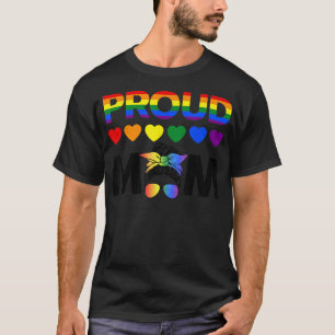 Messy Bun Proud Mom LGBT Lesbian Happy Mothers Day T-Shirt