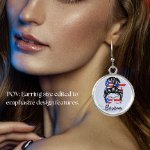 Messy Bun Puerto Rican Bandanna and Glasses Mum