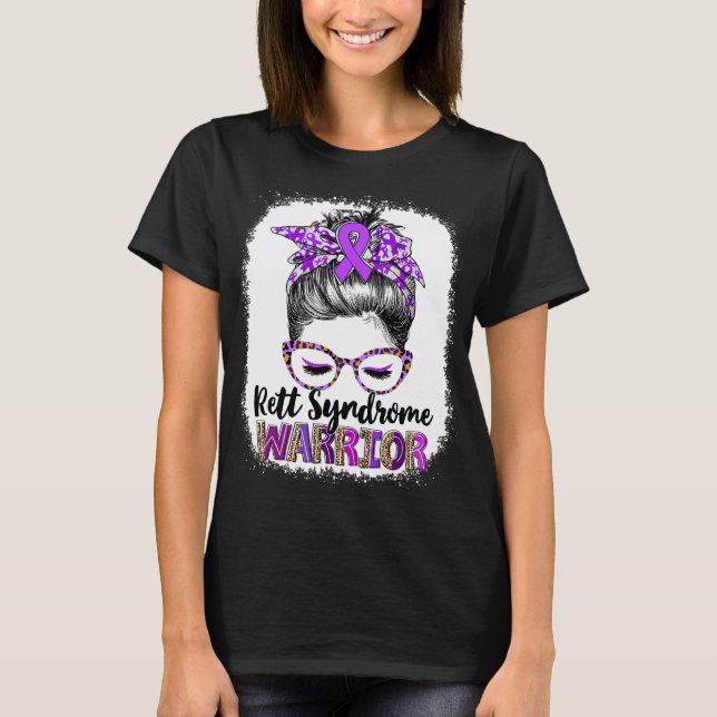 Messy Bun Rett Syndrome Warrior T-Shirt (Front)