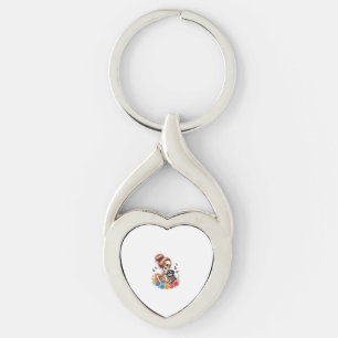 Messy Bun Skeleton Cute Puppy Dog Lovers Halloween Key Ring