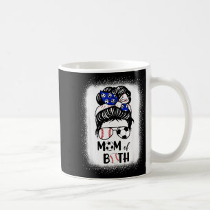 Messy bun soccer mom baseball mom of both mothers coffee mug