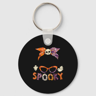 Messy Bun Spooky Grandma Funny Halloween Costume W Key Ring