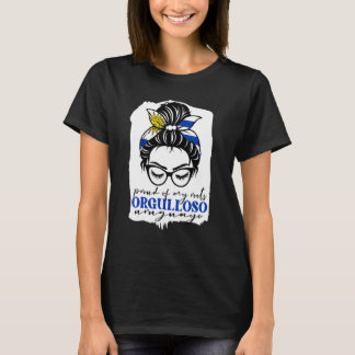 Messy Bun Uruguay Flag Hispanic Heritage Month For T-Shirt