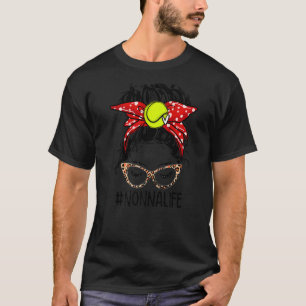 Messy Bun Women Nonna Life Tennis Grandma Mothers T-Shirt