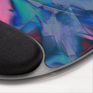 Messy curves polished of bright cyan to pink hues  gel mouse pad