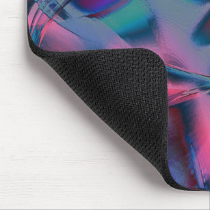 Messy curves polished of bright cyan to pink hues  mouse pad