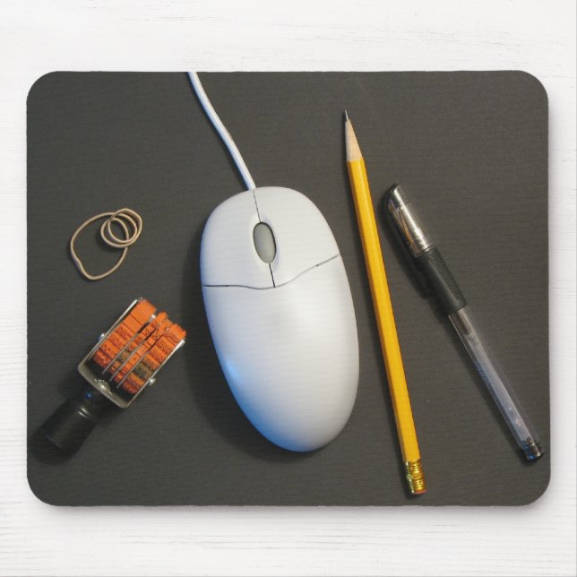 Messy Desk Mouse Pad (Black) (Front)