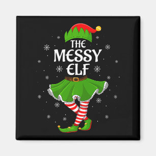 Messy Elf Christmas Family Girls Women Elf Squad X Magnet