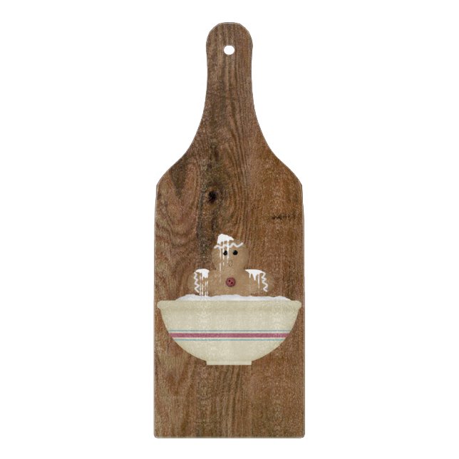 Messy Gingerbread Man Glass Cutting Board (Front)
