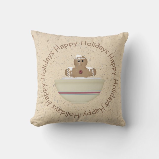 Messy Gingerbread Man Pillow (Front)