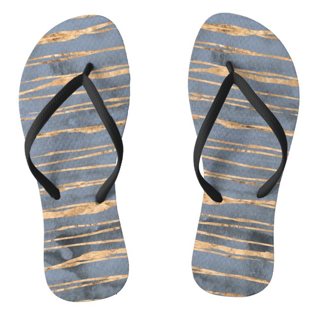 Messy Gold Line | Blue Periwinkle | Professional Jandals (Footbed)