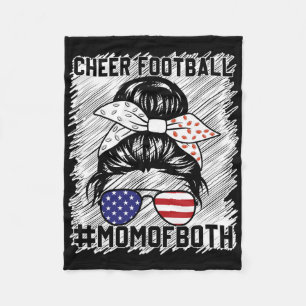 Messy Hair Bun Cheer Footll Cheerleading Mum Of Bo Fleece Blanket