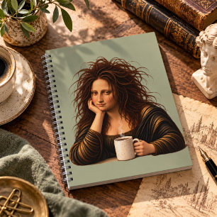 Messy Hair Mona Lisa Funny Renaissance Art Notebook