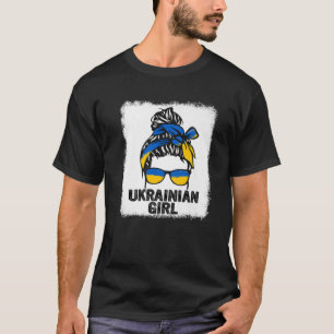 Messy Hair Sunglasses Ukrainian Girl Ukraine Pride T-Shirt