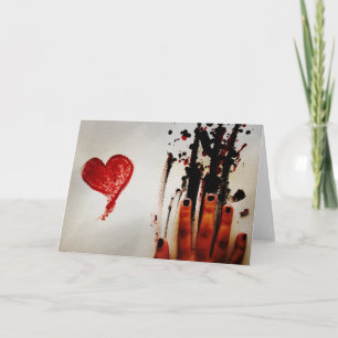 Messy Painted Valentine Holiday Card