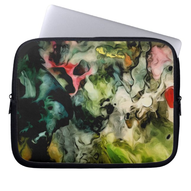 Messy Palette Cool Abstract Pattern Laptop Sleeve (Front)