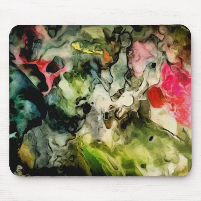 Messy Palette Cool Abstract Pattern Mouse Pad (Front)