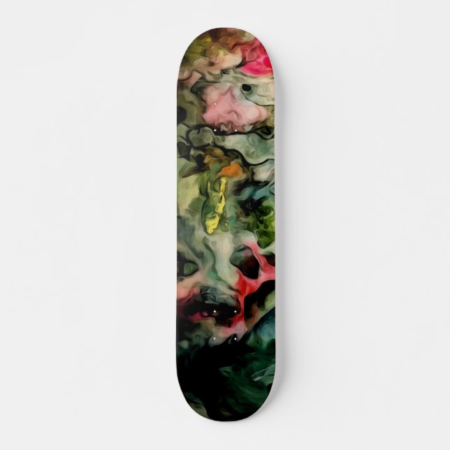 Messy Palette Cool Abstract Pattern Skateboard (Front)
