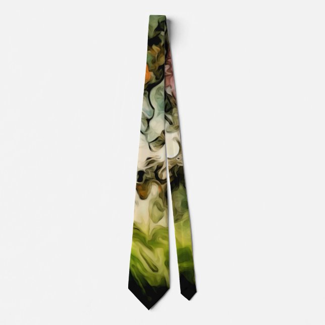 Messy Palette Cool Abstract Pattern Tie (Front)