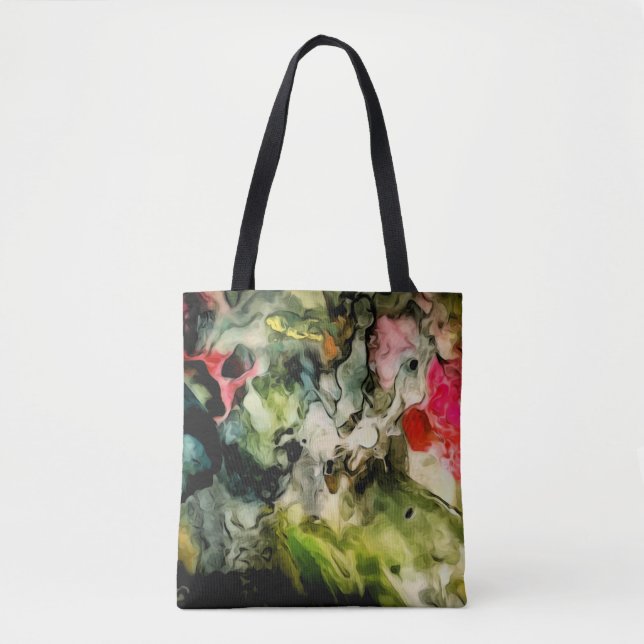 Messy Palette Cool Abstract Pattern Tote Bag (Front)