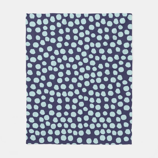 Messy polka dots, trendy ink pattern. fleece blanket (Front)