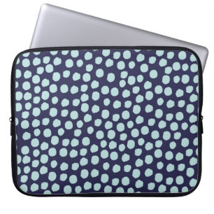 Messy polka dots, trendy ink pattern. laptop sleeve