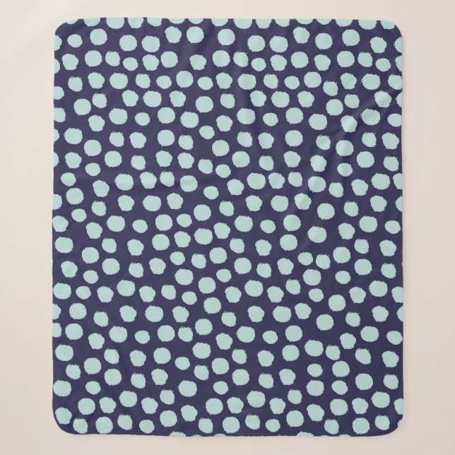 Messy polka dots, trendy ink pattern. sherpa blanket (Front)