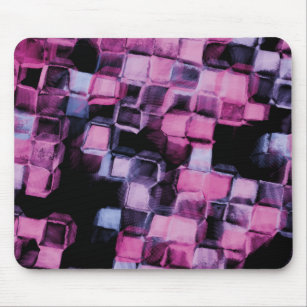 Messy Squares (Pink & Blue) Mouse Pad