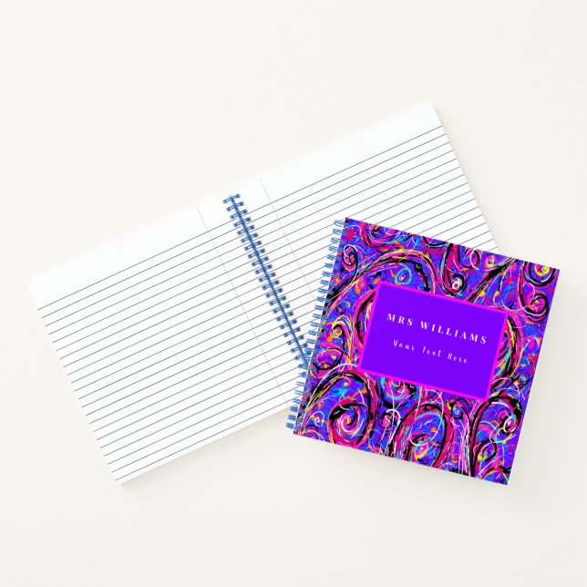 Messy Thing Called Life Abstract Art Swirls  Notebook (Inside)