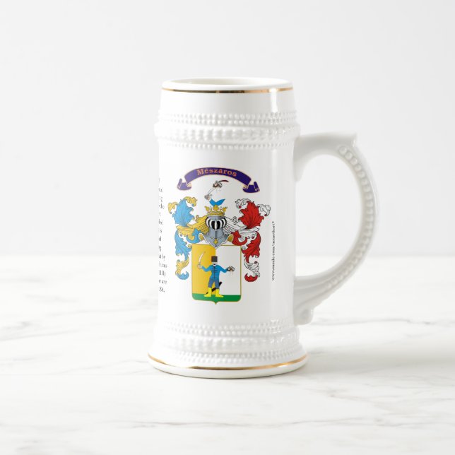 Meszaros, the Origin, the Meaning and the Crest Beer Stein (Right)