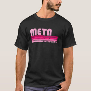 Meta Name Personalised Retro Vintage 80s 90s Birth T-Shirt