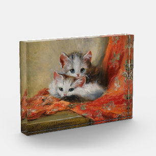 Meta Plückebaum's Vintage Cute Cats Painting Photo Block