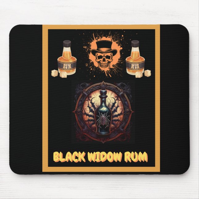 Metal Advertising Sign For Black Widow Rum Mouse Pad (Front)