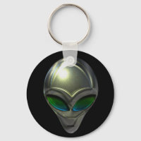 Metal Alien Head 02 Keychain