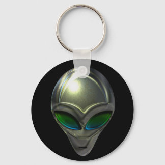 Metal Alien Head 02 Keychain