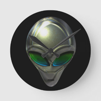 Metal Alien Head 02 Wall Clock