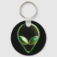 Metal Alien Head 04 Keychain