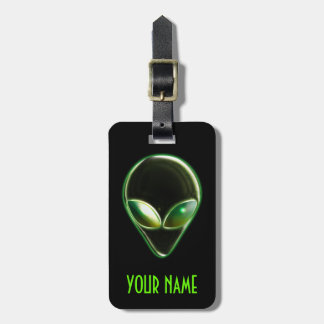 Metal Alien Head 04 Luggage Tag