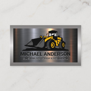 Metal Aluminium Brushed Construction Vehicle Business Card