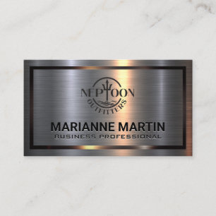 Metal Aluminium Brushed Metallic Border Business Card