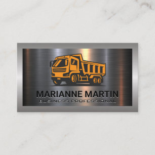 Metal Aluminium Silver Brushed   Dump Truck Business Card