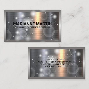 Metal Aluminium Silver Brushed Sparkle Business Card