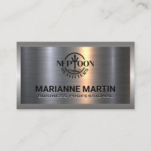 Metal Aluminium Silver Logo Business Card