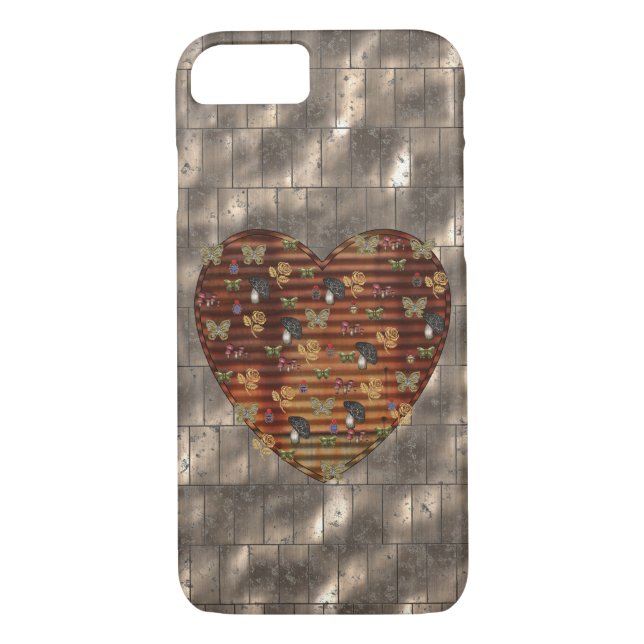 Metal and Black Mushroom Heart Case-Mate iPhone Case (Back)